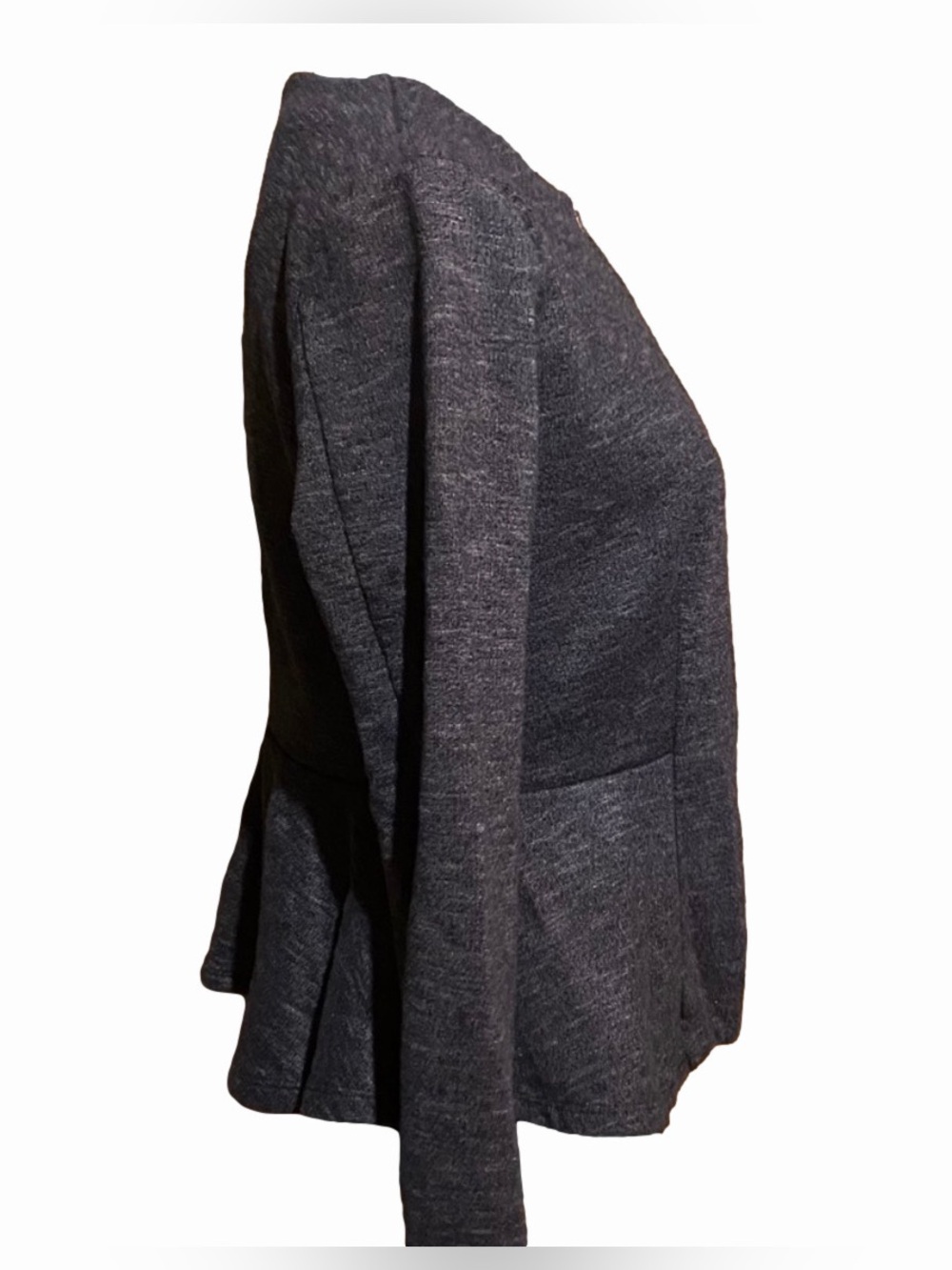 Mossimo Charcoal Zip-Peplum Blazer Jacket - Picture 3 of 6